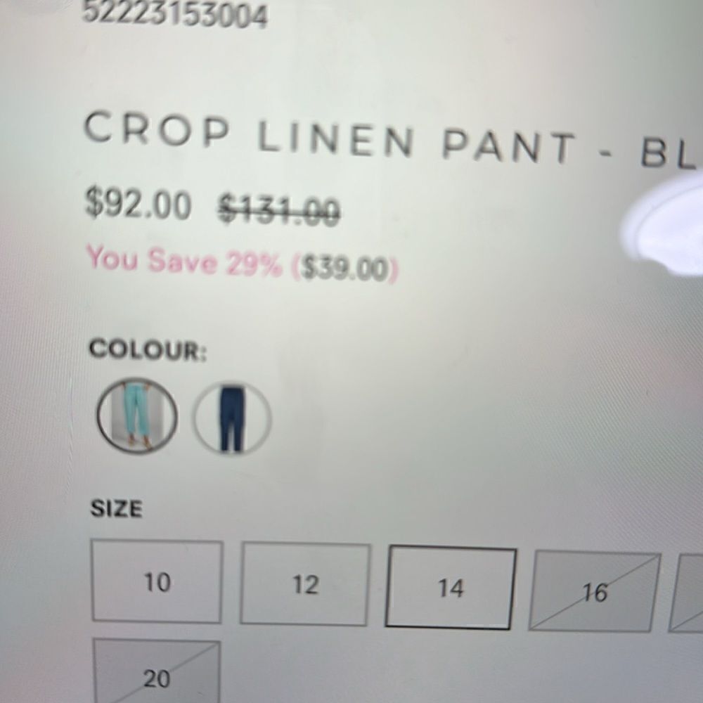 RABE CROP LINEN PANT BLUE - Picture 9 of 9